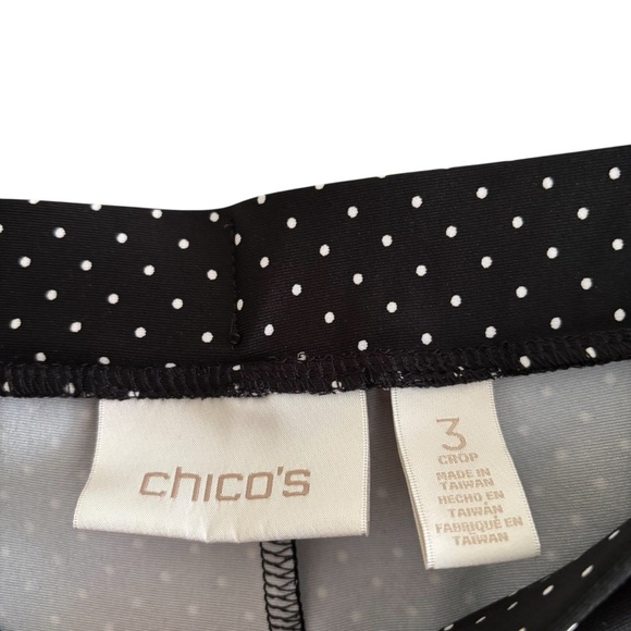 Chico’s Cropped Black Polka Dot Pants/Leggings Size 3 US XL - Picture 5 of 13